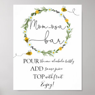 Bee Mom-osa Bar Sign