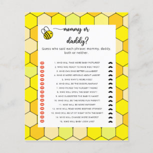 BEE mommy or daddy baby shower game