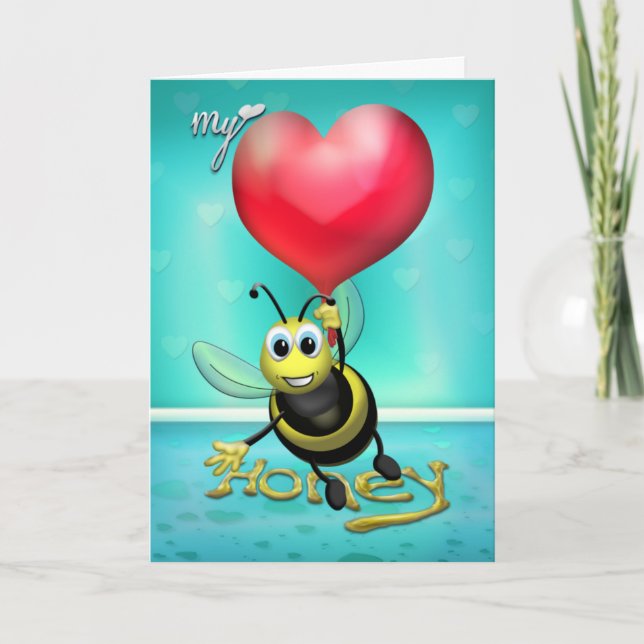 Bee My Honey Holiday Card (Front)