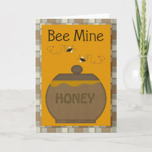 Bee My Honey Pot Valentine's Day Greeting Card