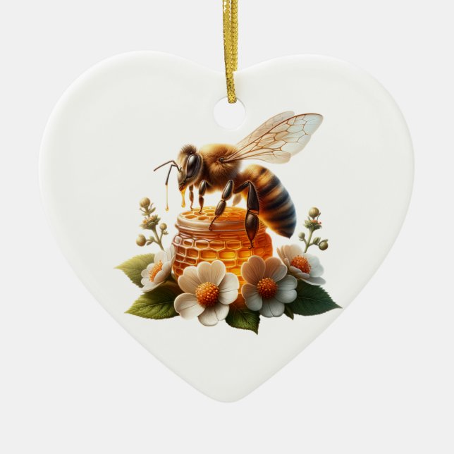 Bee My Honey | Sweet Romantic Gift Ceramic Ornament (Front)