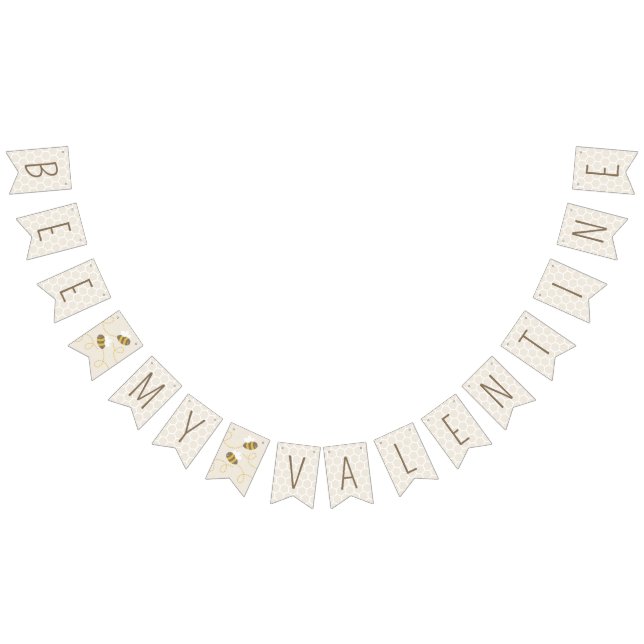 Bee My Valentine Bunting drapeaux - Beige (Tout)