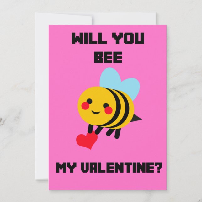 Bee My Valentine Card (Front)