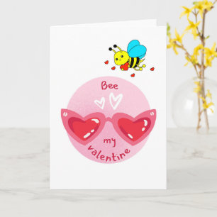 Bee My Valentine Cute Romantic Love Card