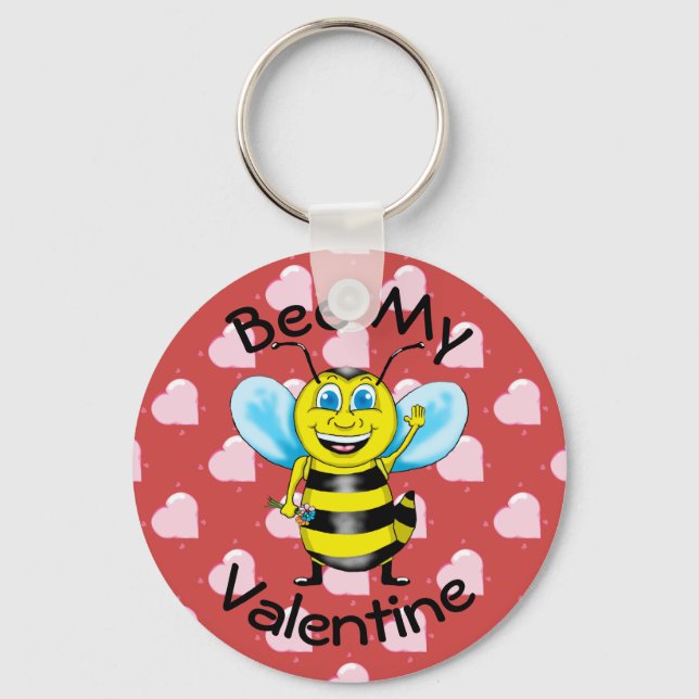 Bee My Valentine Keychain (Front)