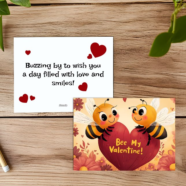Bee My Valentine Kid Carte Conviviale (Créateur téléchargé)