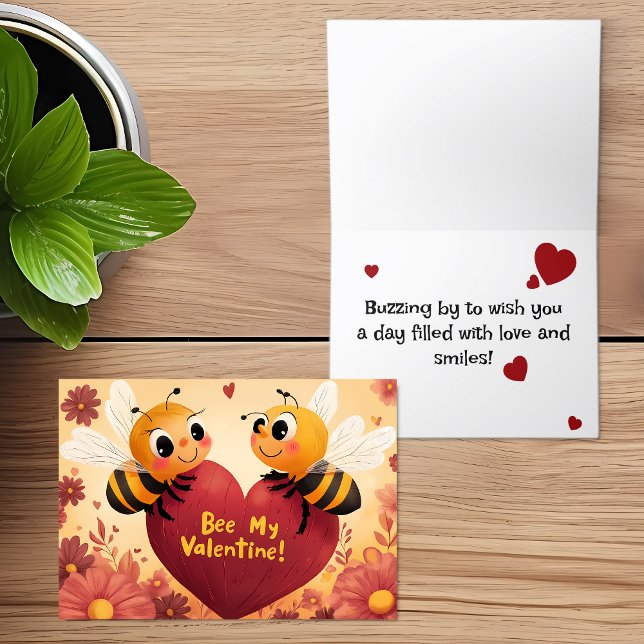Bee My Valentine Kid Carte Conviviale (Créateur téléchargé)
