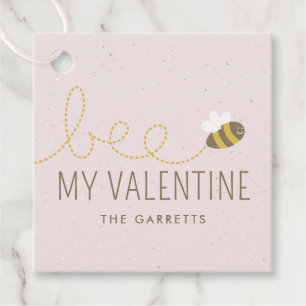 Bee My Valentine Kid's Holiday Gift Tag - Pink