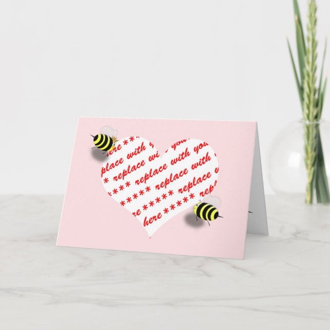 "Bee My Valentine" Photo Frame Holiday Card (Front)