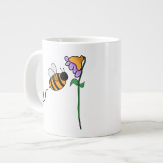 Bee N Flower Hand Drawn Doodle Large Coffee Mug