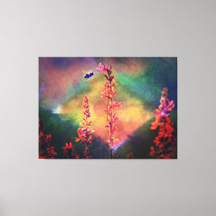 Bee N Wildflowers Diamond Earth Tones Canvas Print