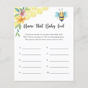 Bee - Name that baby Food shower game