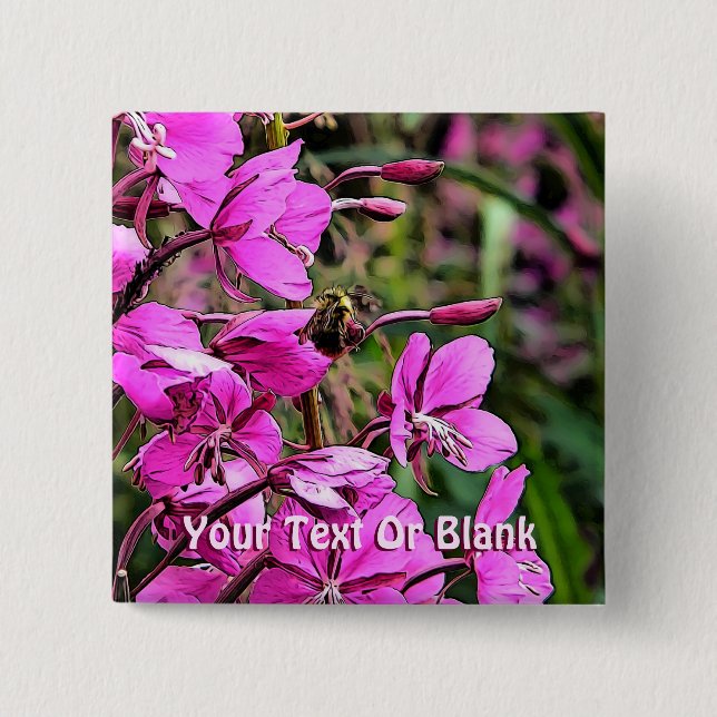 Bee Nice 2 Inch Square Button (Front)