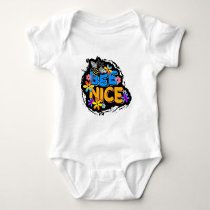 BEE NICE FLORAL COLORFUL FLOWERS BABY BODYSUIT