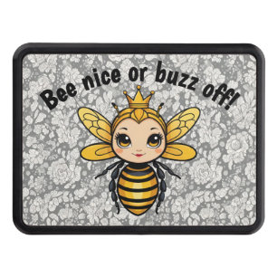Bee Nice Or Buzz Off - Queen Bee Trailer Hitch Cover