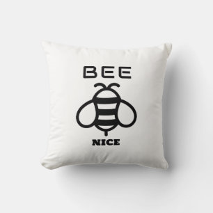 Bee Nice with Minimal Design Throw Pillow