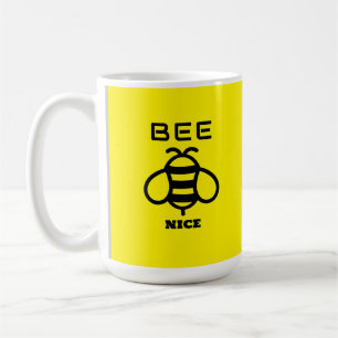 Bee Nice with Yellow Background Design Coffee Mug