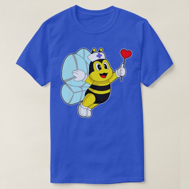 Bee Nurse Heart T-Shirt (Design Front)
