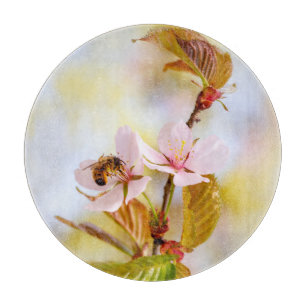 Bee On A Cherry Flower Cutting Board