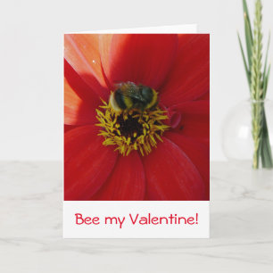 Bee on a flower Valentine's Day card