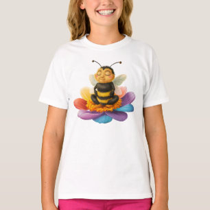 Bee On A Vibrant Flower Doing Yoga  T-Shirt