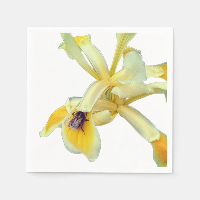 Bee on a yellow flower napkin (Front)