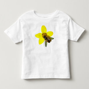 Bee on a yellow flower toddler t-shirt