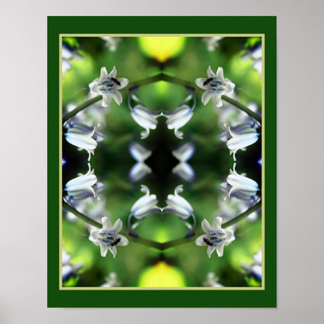 Bee On Bluebell Flower Abstract  Poster (Front)