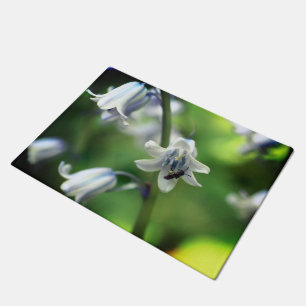 Bee On Bluebell Flower Close Up Doormat