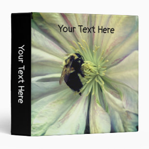 Bee On Clematis Flower Nature Personalized Binder
