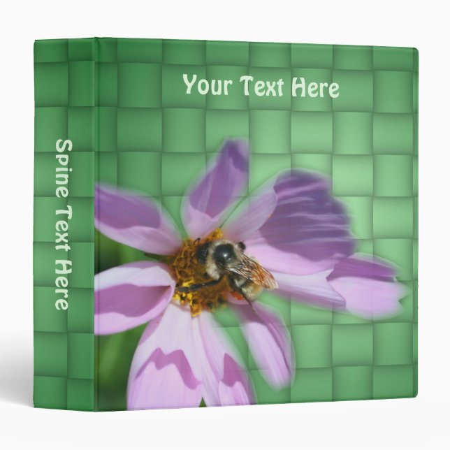 Bee On Cosmos Flower Nature Art Personalized  Binder (Front/Spine)
