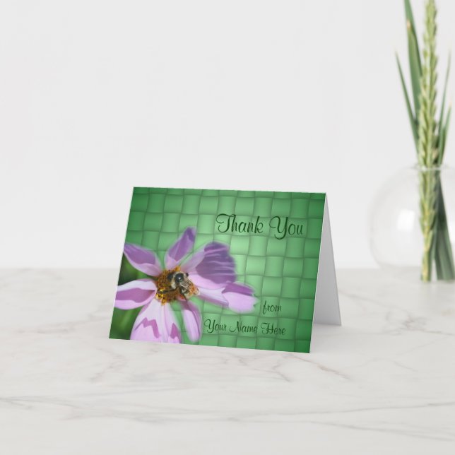 Bee On Cosmos Flower Nature Thank You (Front)