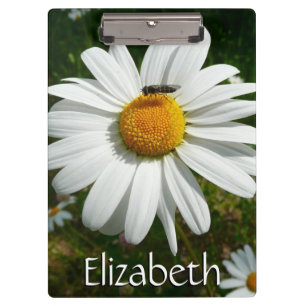 Bee on Daisy Alaskan Summer Nature Photo Clipboard