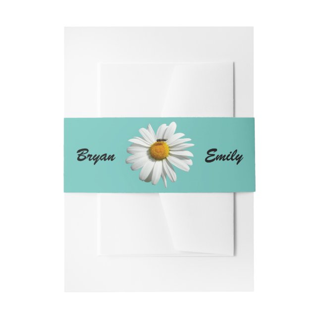 Bee on Daisy Alaskan Summer Nature Photo Invitation Belly Band (Front Example)