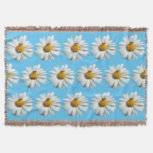 Bee on Daisy Alaskan Summer Nature Photo Throw Blanket