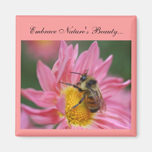 Bee On Daisy Inspirational Nature's Beauty Magnet (Front)