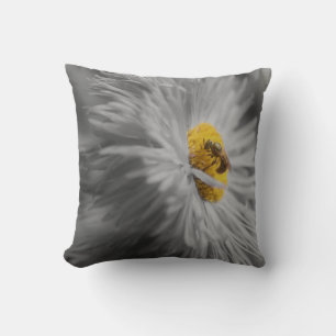 Bee On Flower 2 Nature Throw Pillow