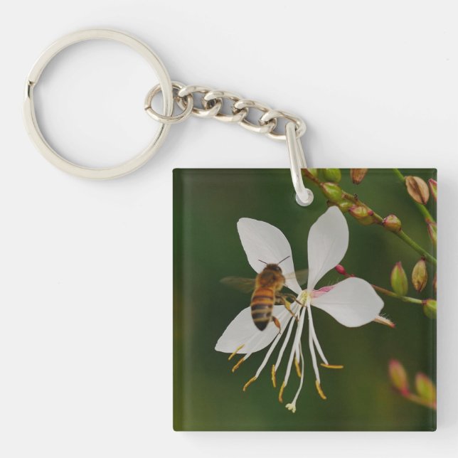 Bee on Flower Key Ring (Front)