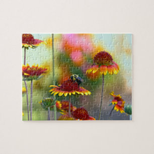 Bee on Gaillardia Jigsaw Puzzle