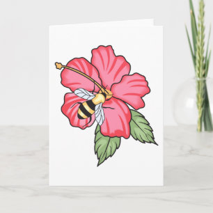 Bee on Hibiscus Card
