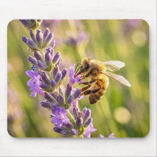 Bee on Lavender Mouse Pad
