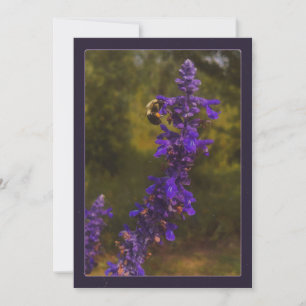 bee on lavender thank you card