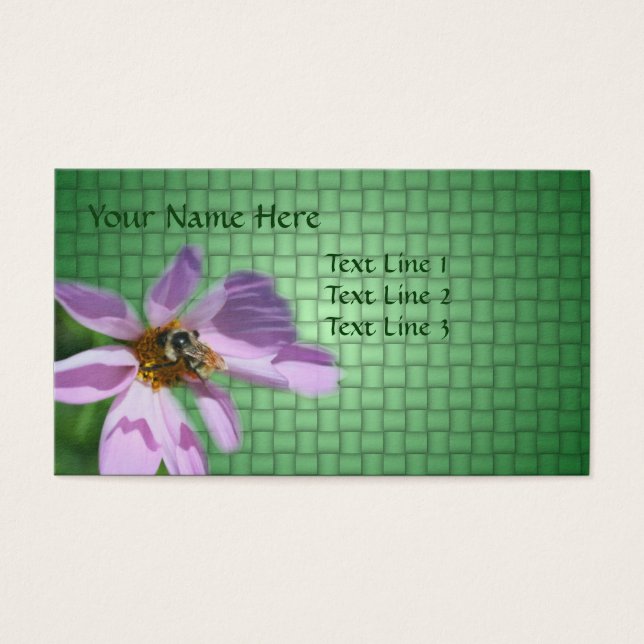 Bee On Pink Cosmos Flower Nature (Front)