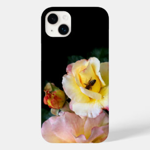 Bee on Pink Yellow Roses Flowers Case-Mate iPhone 14 Plus Case