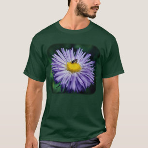 Bee On Purple Daisy Flower Nature  T-Shirt