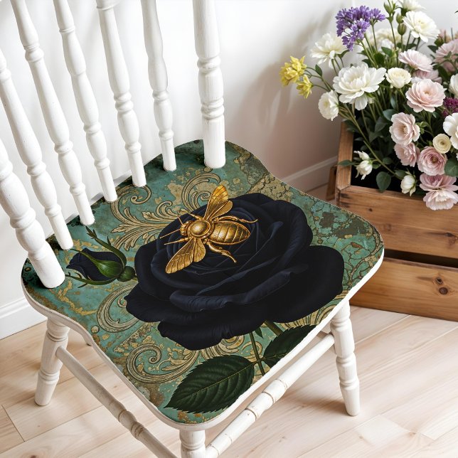 Bee On Rose Tissue Paper for Decoupage Art (This is a mockup, your tissue paper design may be larger/smaller on your furniture.)