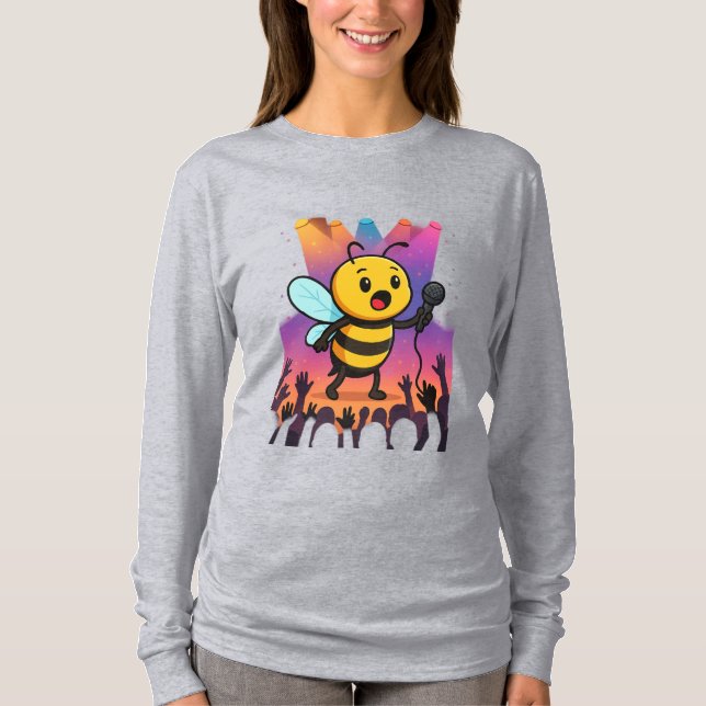 Bee on Stage – Rap Vibes T-Shirt (Front)