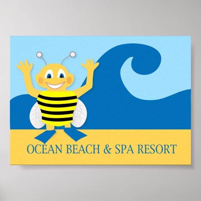 Bee on the beach poster (Front)