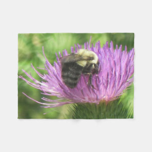 Bee On Thistle Fleece Blanket