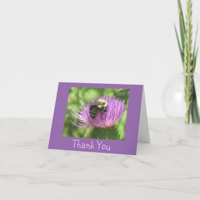 Bee On Thistle Thankyou Card (Front)